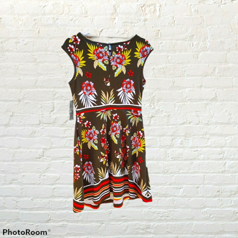 NY&C Floral and Stripes Fit & Flare Dress